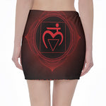 Muladhara Chakra Symbol Print Pencil Mini Skirt