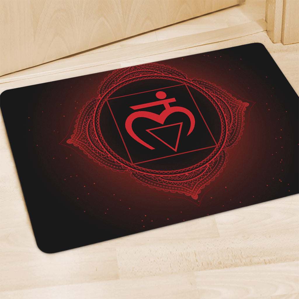 Muladhara Chakra Symbol Print Polyester Doormat
