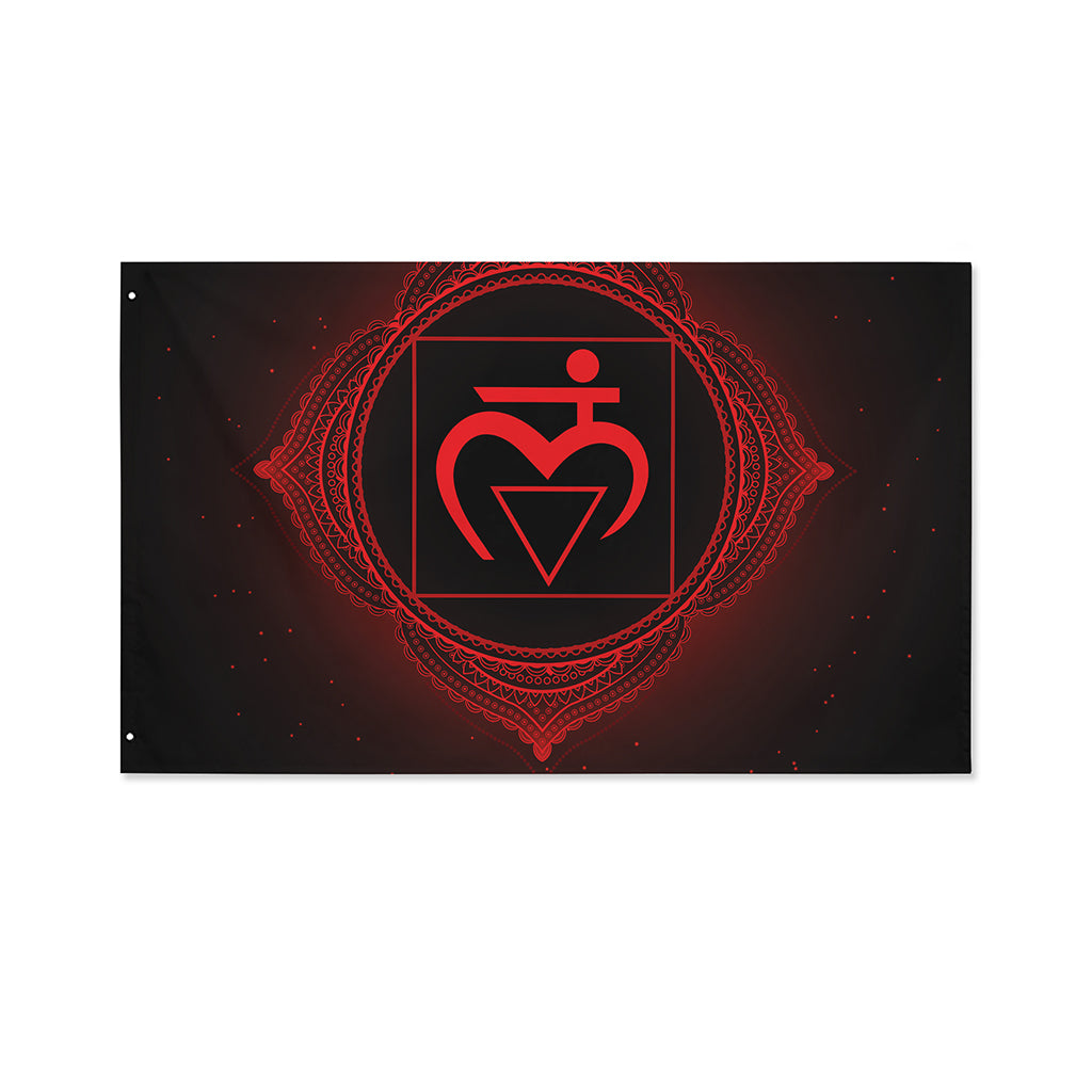 Muladhara Chakra Symbol Print Polyester Flag