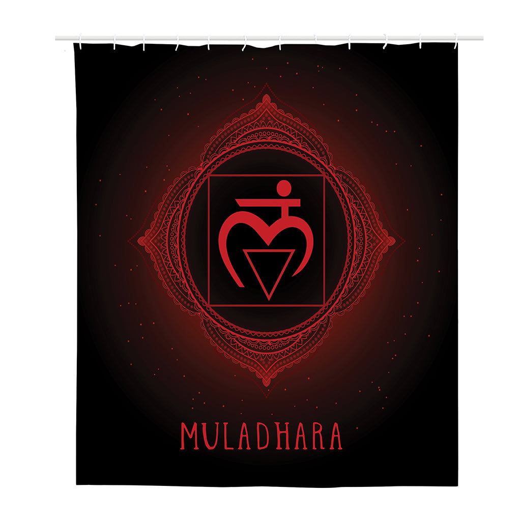 Muladhara Chakra Symbol Print Polyester Shower Curtain
