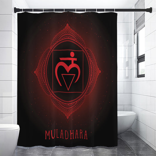 Muladhara Chakra Symbol Print Premium Shower Curtain