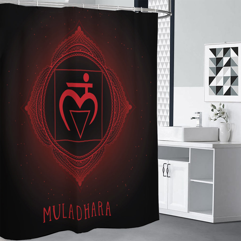 Muladhara Chakra Symbol Print Premium Shower Curtain