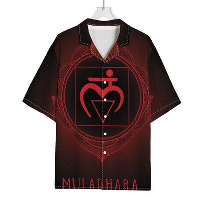 Muladhara Chakra Symbol Print Rayon Hawaiian Shirt