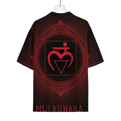 Muladhara Chakra Symbol Print Rayon Hawaiian Shirt