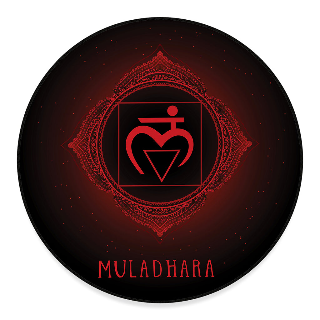 Muladhara Chakra Symbol Print Round Floor Mat