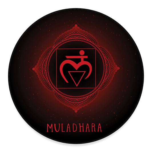 Muladhara Chakra Symbol Print Round Floor Mat