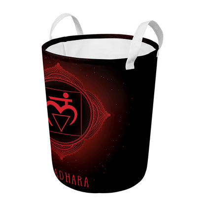 Muladhara Chakra Symbol Print Round Laundry Basket