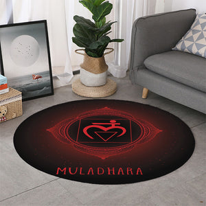 Muladhara Chakra Symbol Print Round Rug