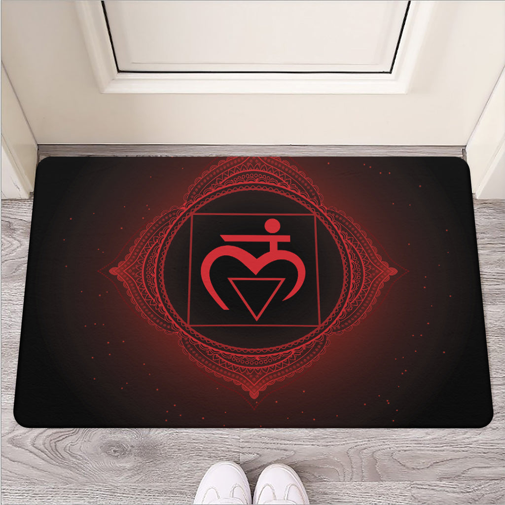 Muladhara Chakra Symbol Print Rubber Doormat