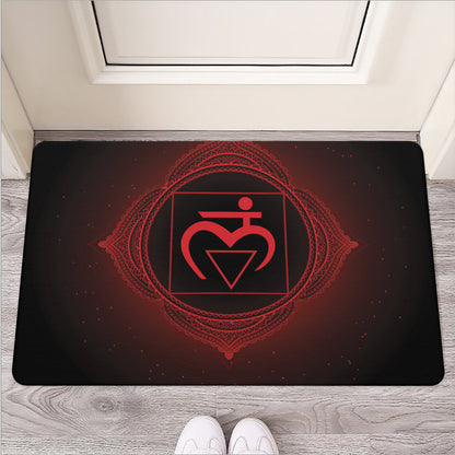 Muladhara Chakra Symbol Print Rubber Doormat