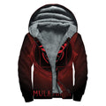 Muladhara Chakra Symbol Print Sherpa Lined Zip Up Hoodie