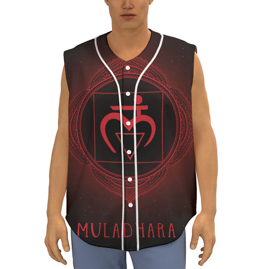 Muladhara Chakra Symbol Print Sleeveless Baseball Jersey