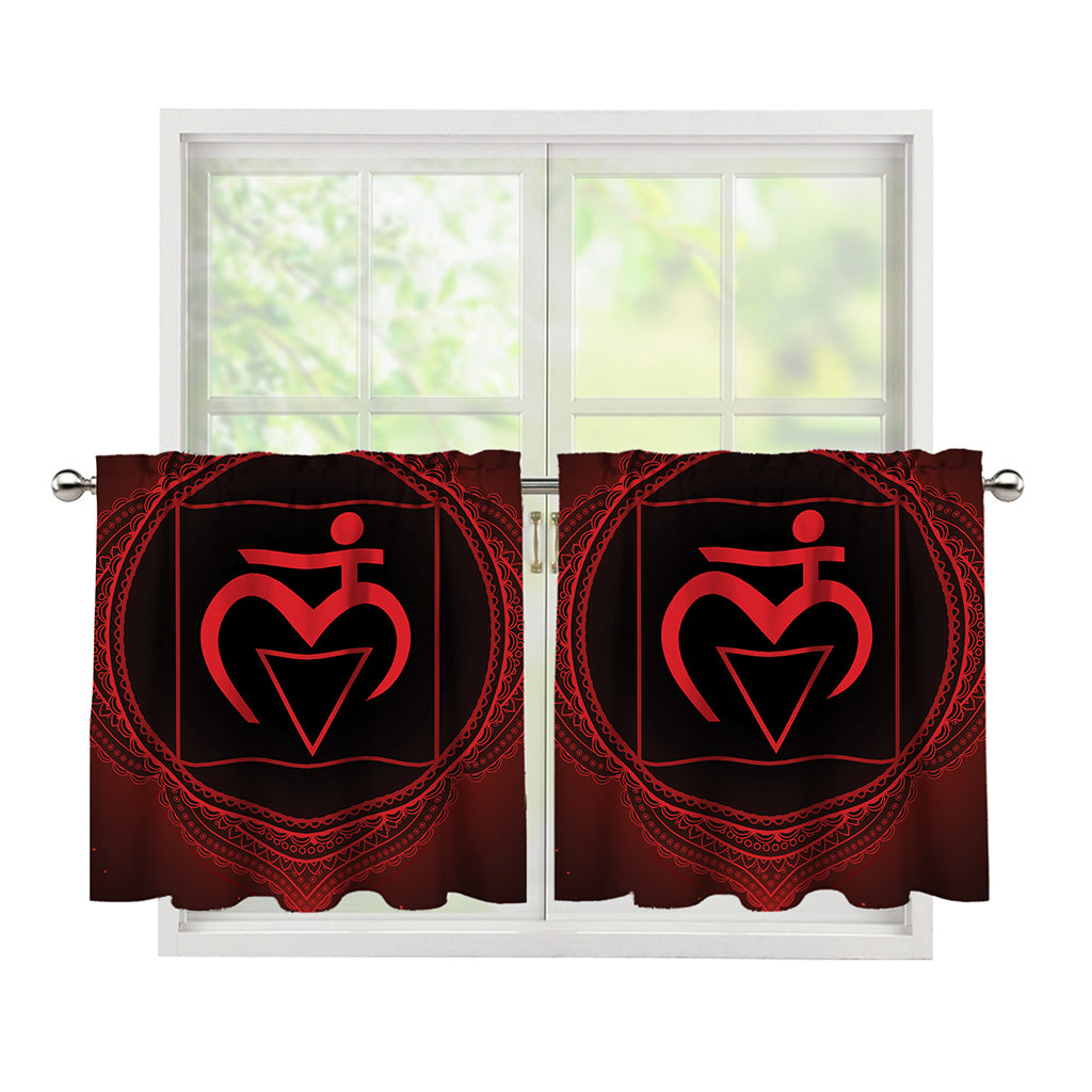 Muladhara Chakra Symbol Print Tier Curtains