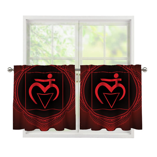 Muladhara Chakra Symbol Print Tier Curtains