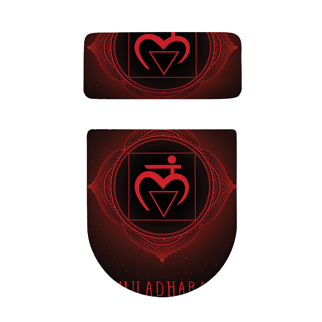 Muladhara Chakra Symbol Print Toilet Lid And Tank Cover Set