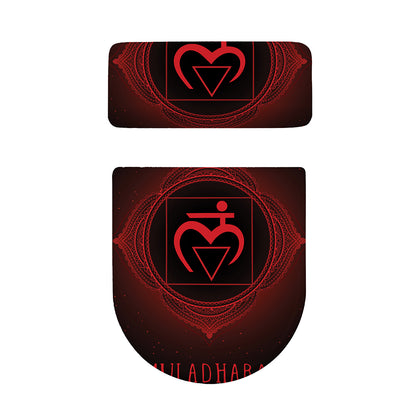 Muladhara Chakra Symbol Print Toilet Lid And Tank Cover Set