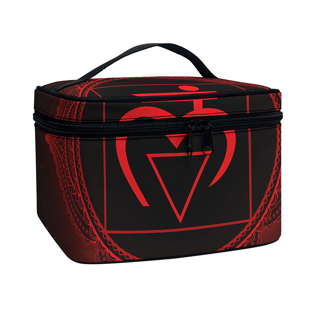 Muladhara Chakra Symbol Print Travel Makeup Bag