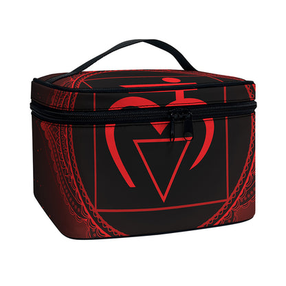 Muladhara Chakra Symbol Print Travel Makeup Bag