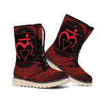 Muladhara Chakra Symbol Print Winter Boots