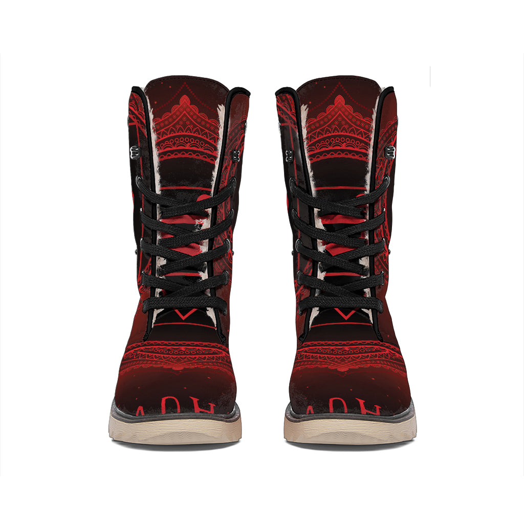 Muladhara Chakra Symbol Print Winter Boots