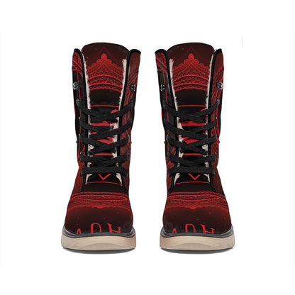 Muladhara Chakra Symbol Print Winter Boots