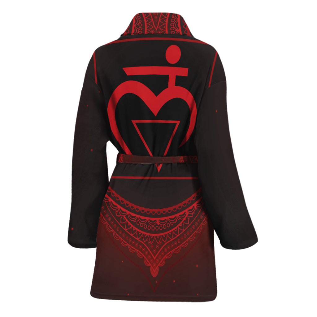 Muladhara Chakra Symbol Print Women's Bathrobe