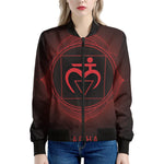 Muladhara Chakra Symbol Print Women's Bomber Jacket