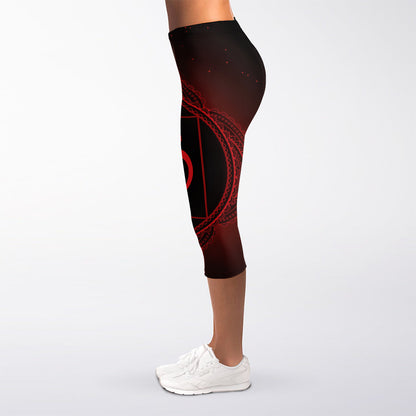 Muladhara Chakra Symbol Print Women's Capri Leggings