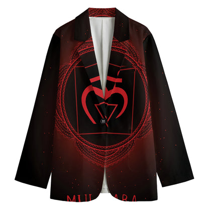 Muladhara Chakra Symbol Print Women's Cotton Blazer