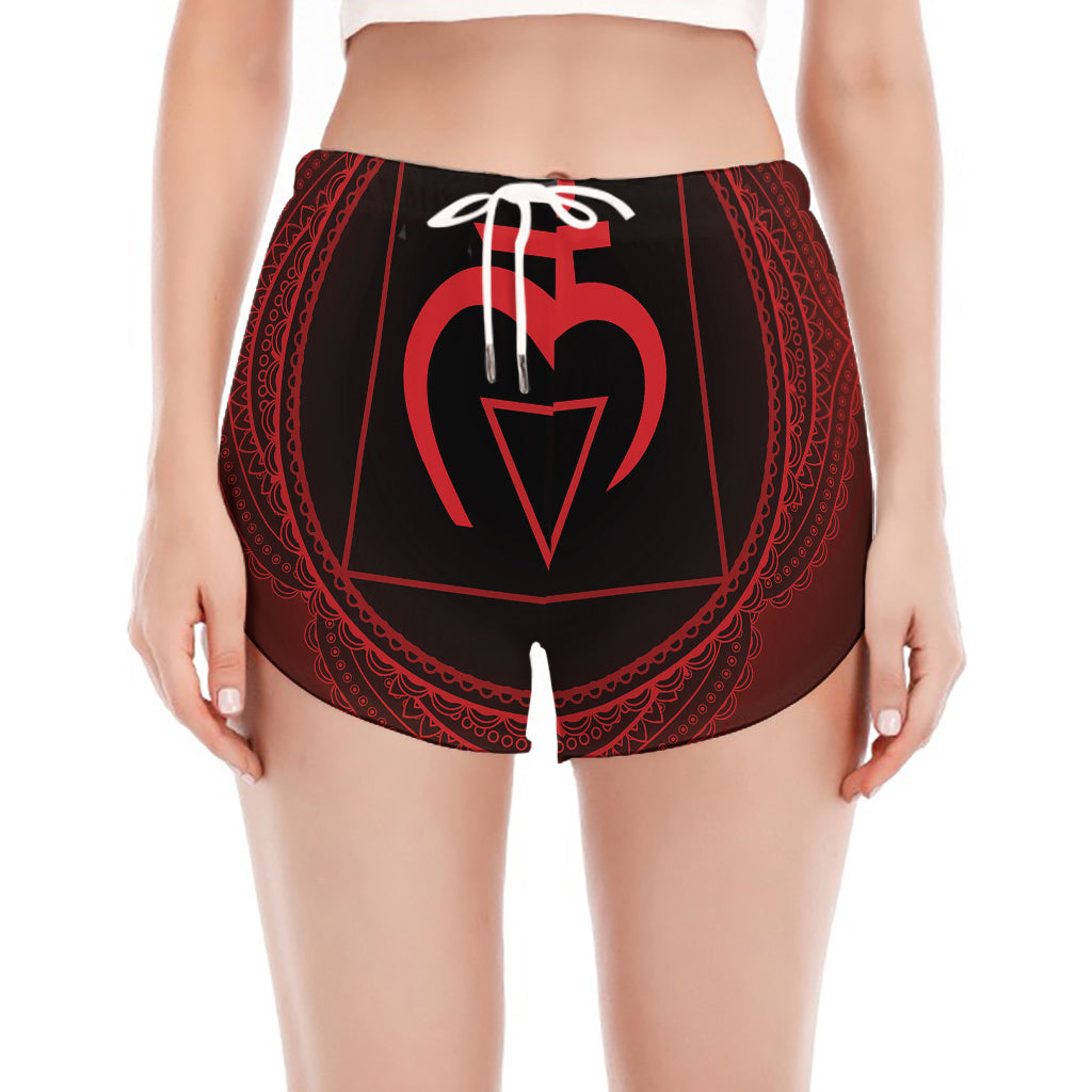 Muladhara Chakra Symbol Print Women's Split Running Shorts