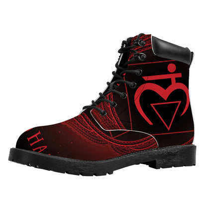 Muladhara Chakra Symbol Print Work Boots