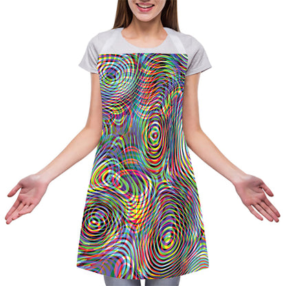 Multicolor Psychedelic Print Adjustable Apron