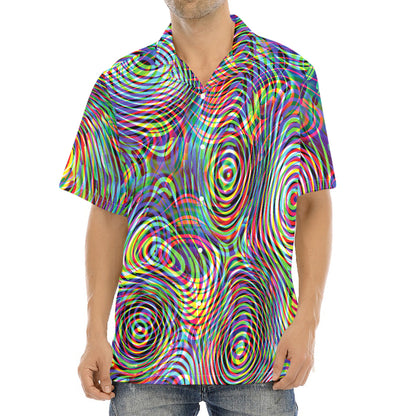 Multicolor Psychedelic Print Aloha Shirt