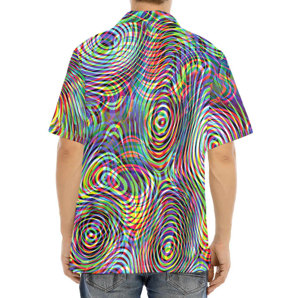 Multicolor Psychedelic Print Aloha Shirt