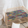 Multicolor Psychedelic Print Baby Crib Sheet