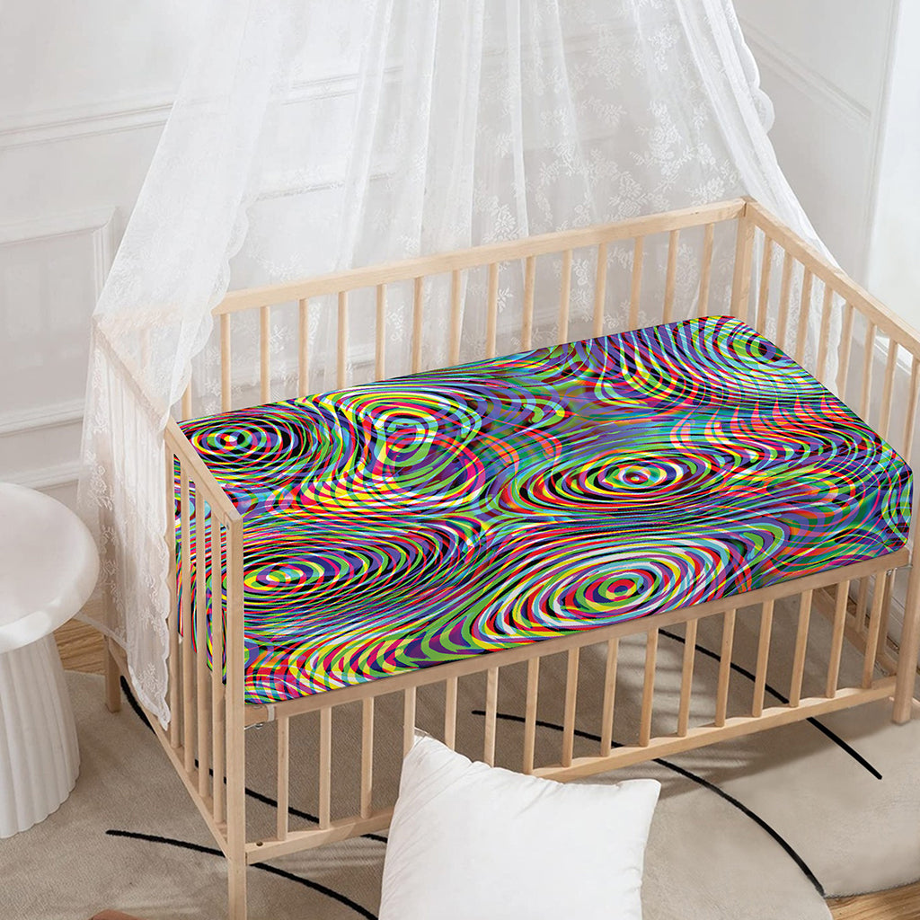 Multicolor Psychedelic Print Baby Crib Sheet