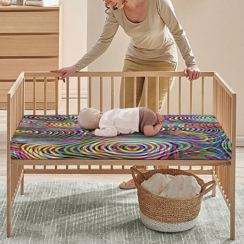 Multicolor Psychedelic Print Baby Crib Sheet