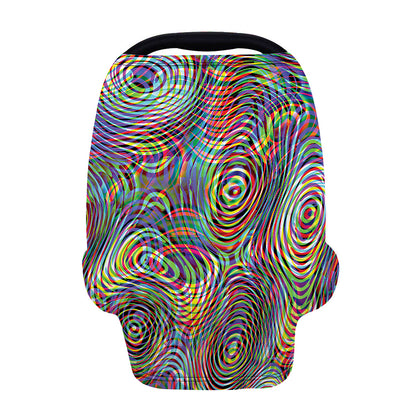 Multicolor Psychedelic Print Baby Seat Cover