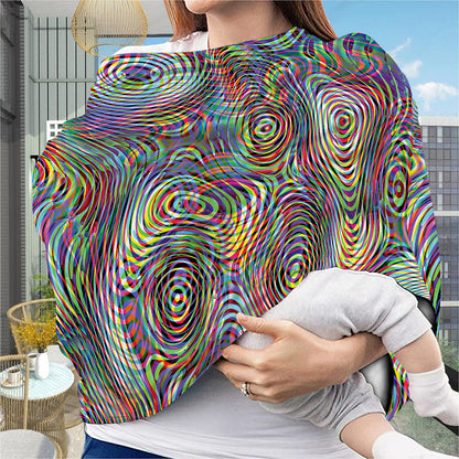 Multicolor Psychedelic Print Baby Seat Cover