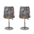 Multicolor Psychedelic Print Bar Stool Covers