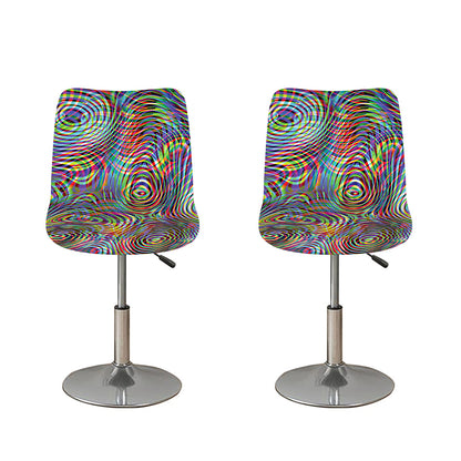 Multicolor Psychedelic Print Bar Stool Covers