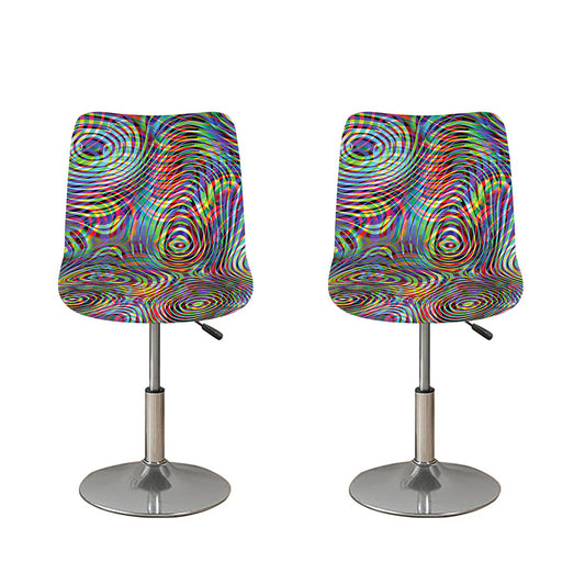 Multicolor Psychedelic Print Bar Stool Covers