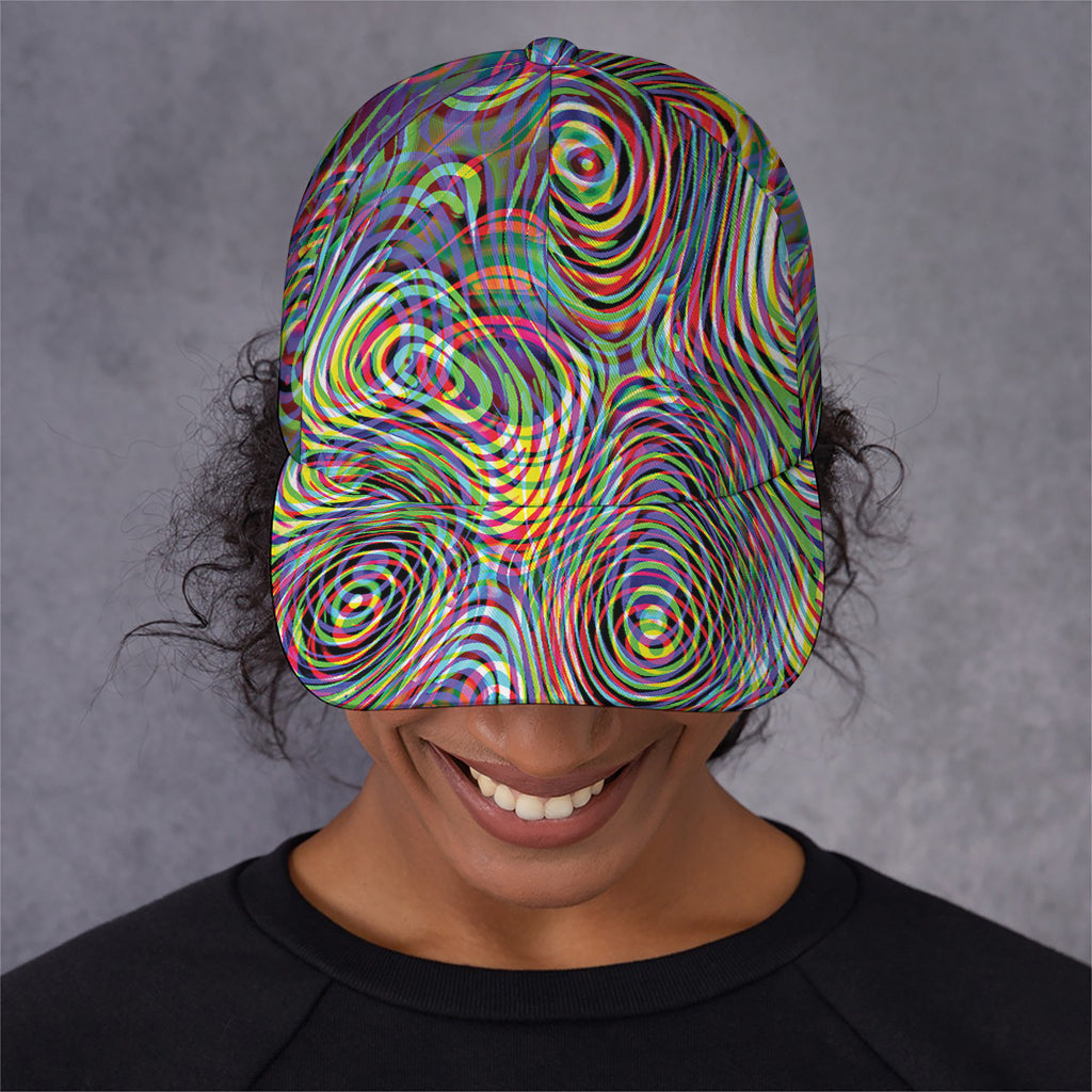 Multicolor Psychedelic Print Baseball Cap