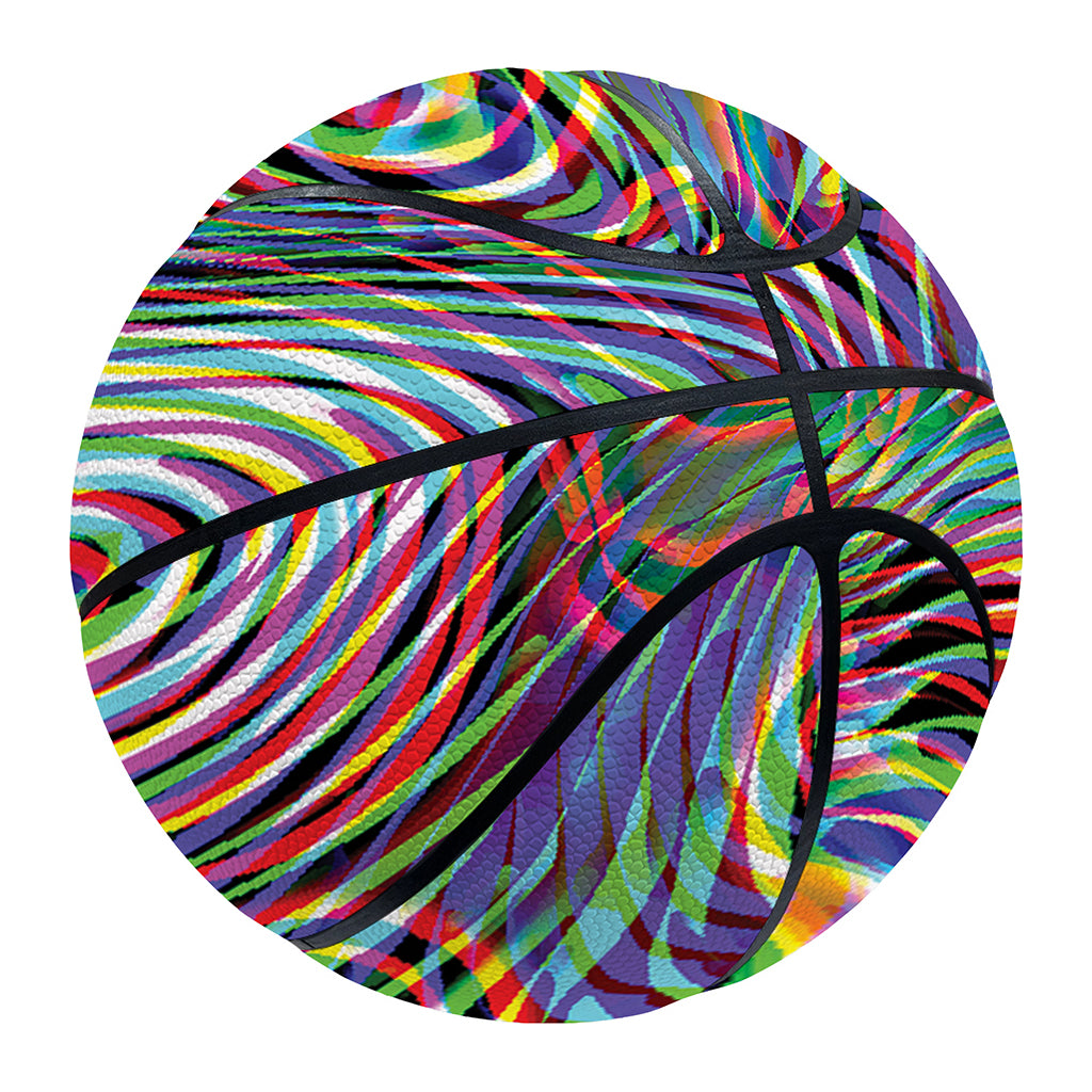 Multicolor Psychedelic Print Basketball