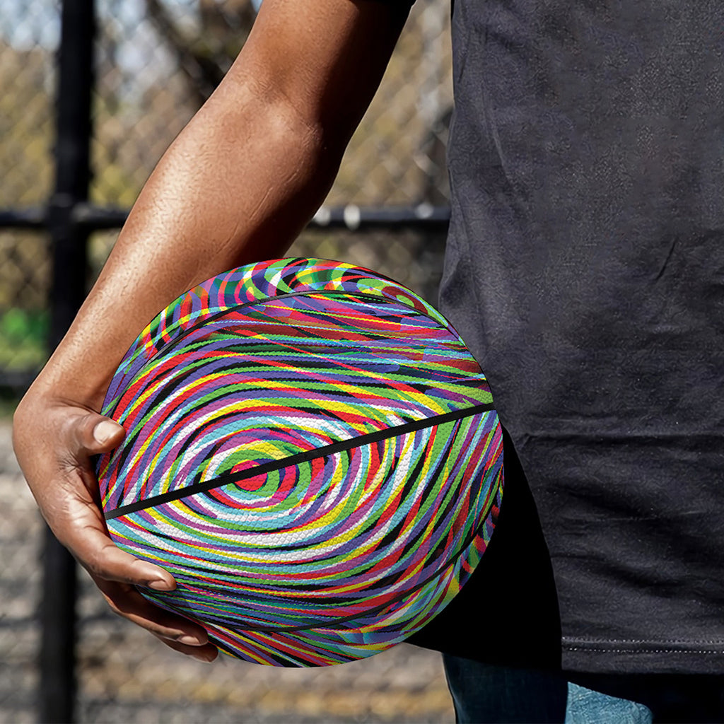 Multicolor Psychedelic Print Basketball