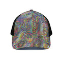 Multicolor Psychedelic Print Black Mesh Trucker Hat