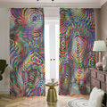 Multicolor Psychedelic Print Dimout Pencil Pleat Curtains