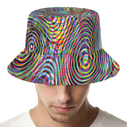 Multicolor Psychedelic Print Bucket Hat