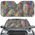 Multicolor Psychedelic Print Car Windshield Sun Shade
