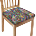 Multicolor Psychedelic Print Chair Cushion Cover